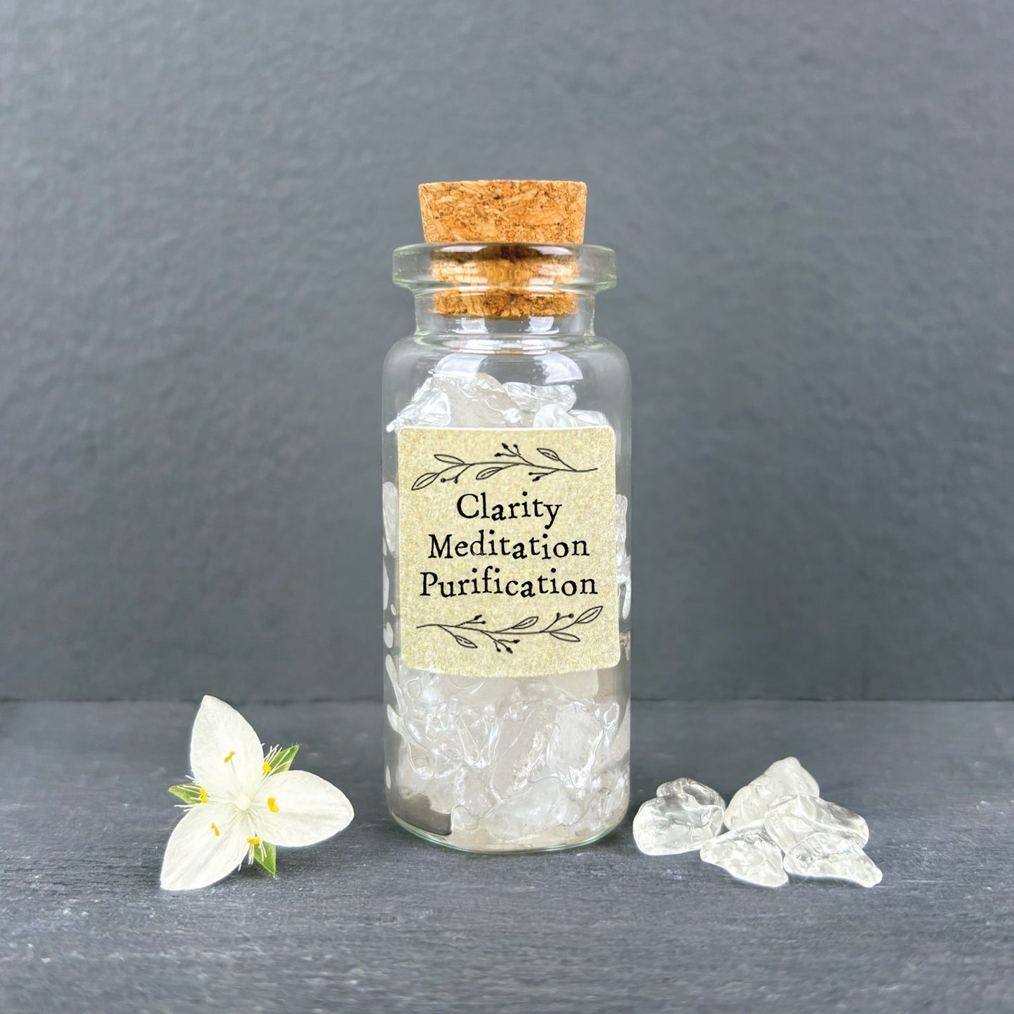 Crystal Chip Bottle - Clear Quartz