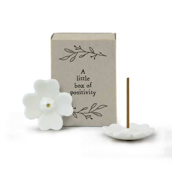 Matchbox Porcelain Mini Incense Stick Holder - Positivity