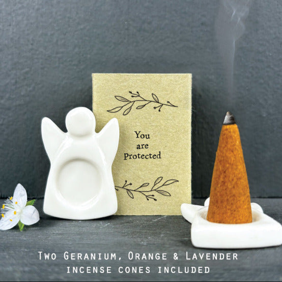 Matchbox Porcelain Incense Cone Holder - Protected