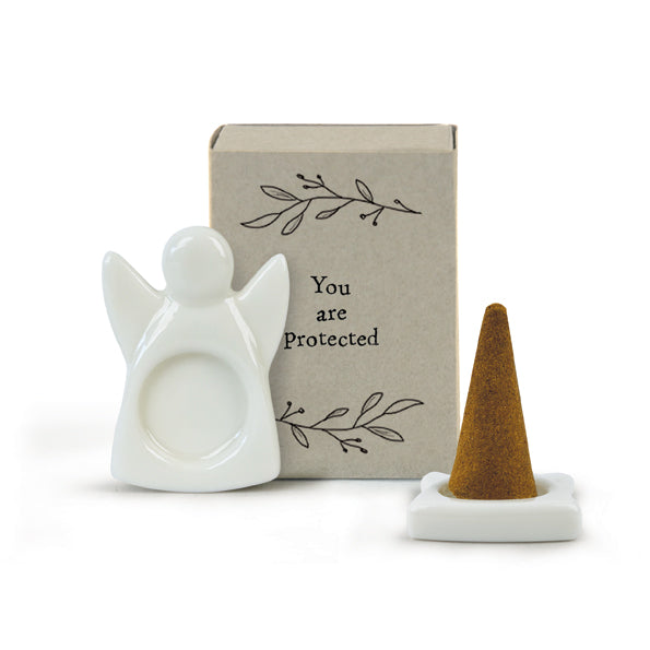 Matchbox Porcelain Incense Cone Holder - Protected