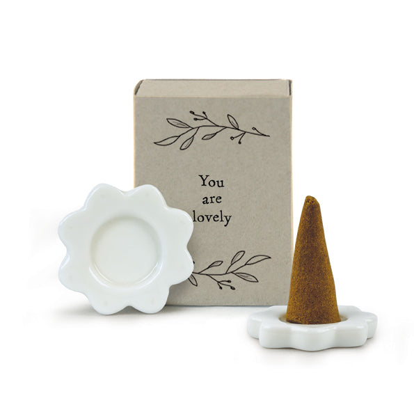 Matchbox Porcelain Incense Cone Holder - Lovely