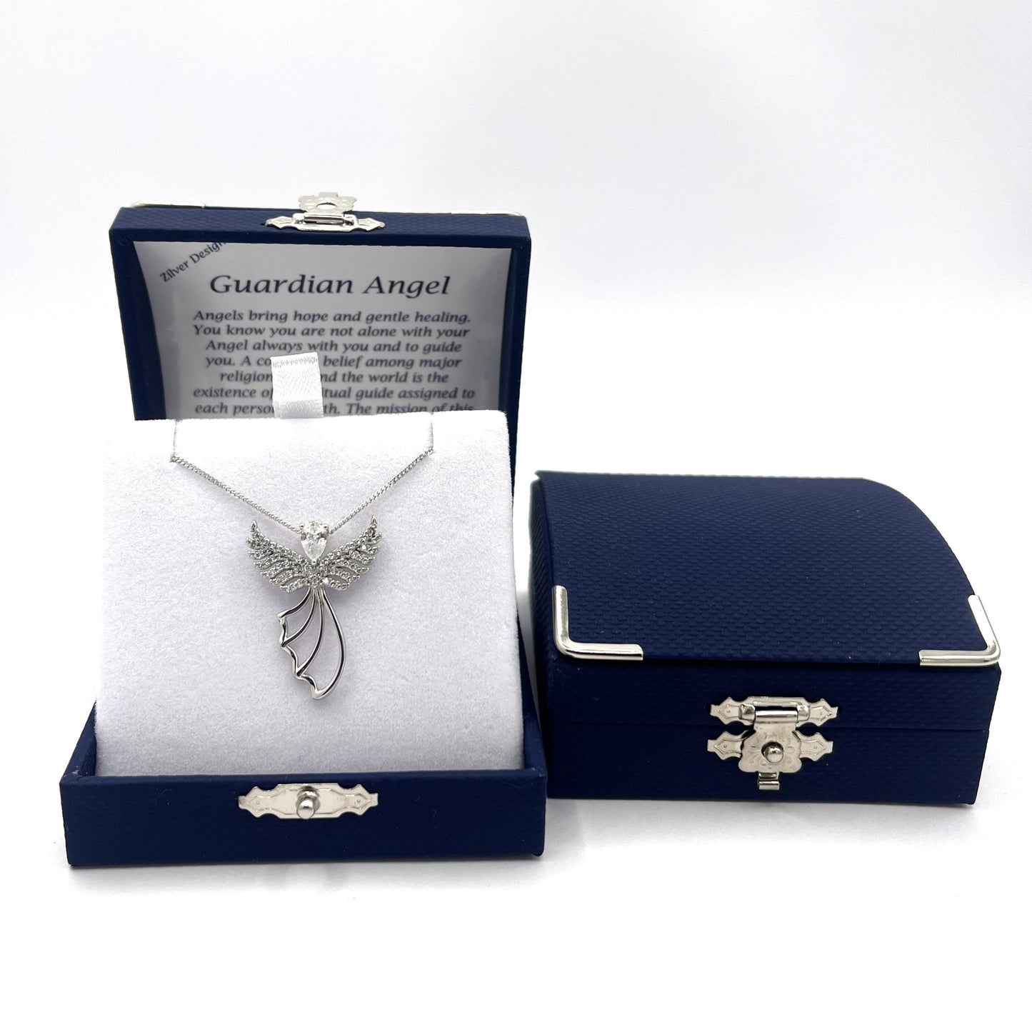 Sterling Silver & Cubic Zirconia Flying Angel Necklace