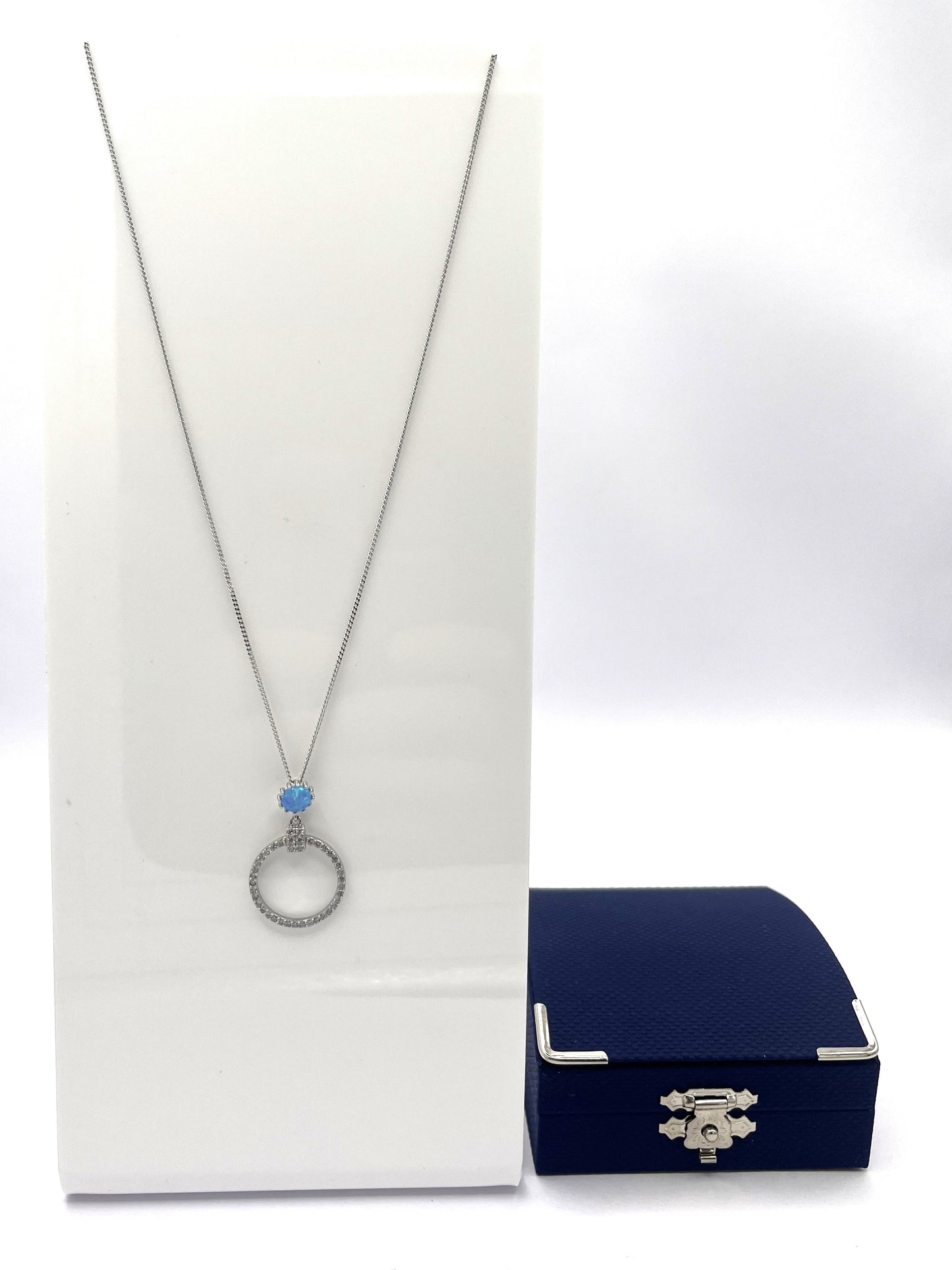 Sterling Silver Sky Opal Elegant Necklace