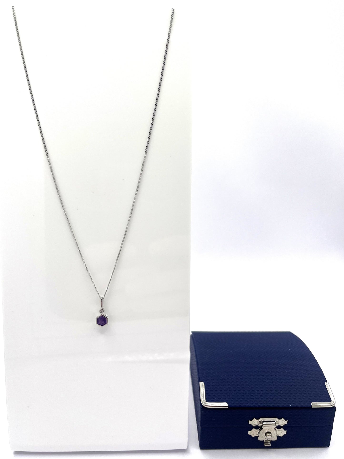 Sterling Silver Amethyst & Cubic Zirconia Necklace