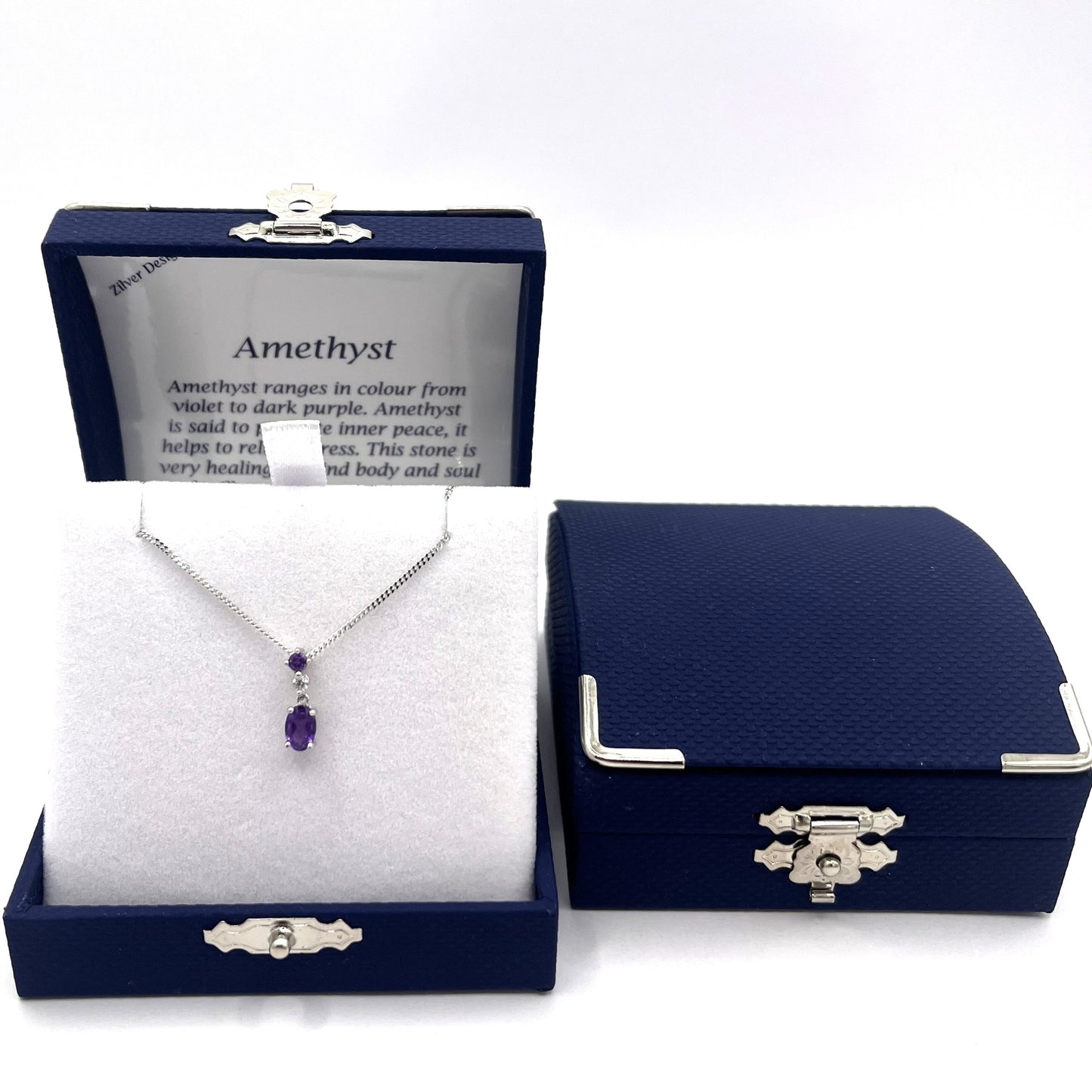 Sterling Silver Amethyst & Cubic Zirconia Necklace