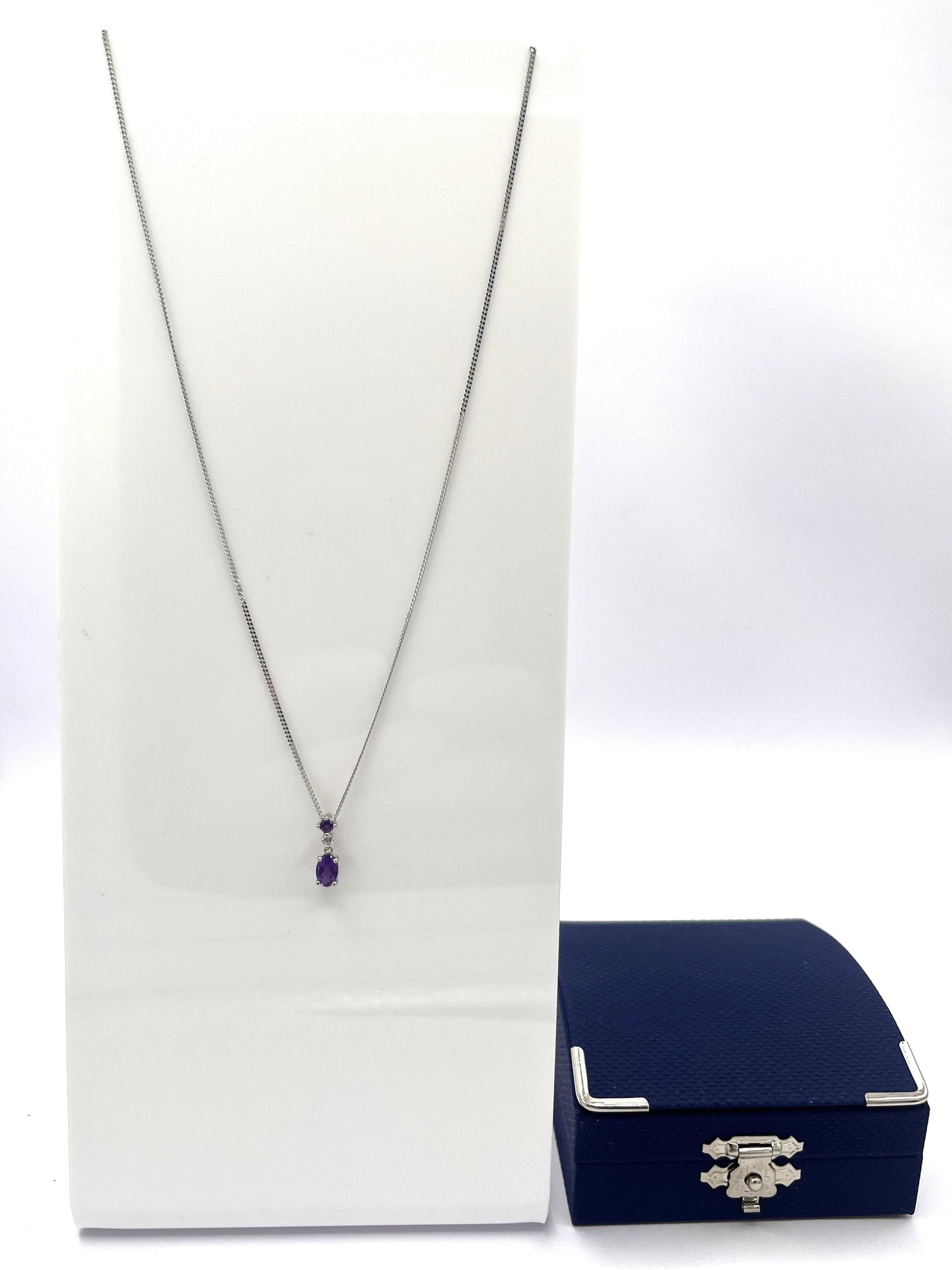 Sterling Silver Amethyst & Cubic Zirconia Necklace