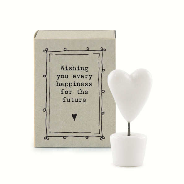 Porcelain Matchbox Heart in Pot