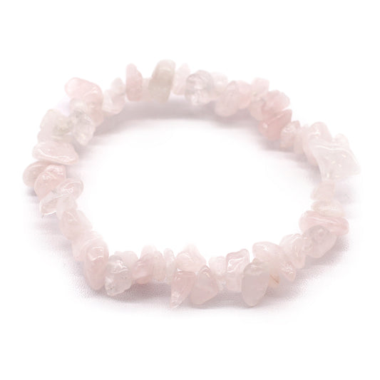 Crystal Chip Bracelet - Rose Quartz