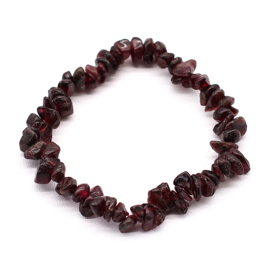 Crystal Chip Bracelet - Blood Garnet