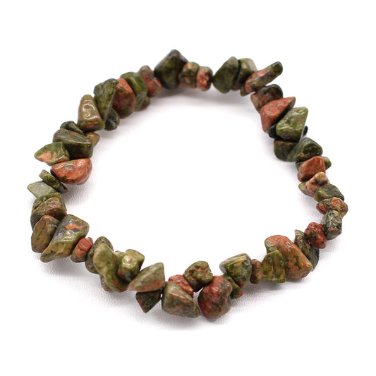 Crystal Chip Bracelet - Green Jasper