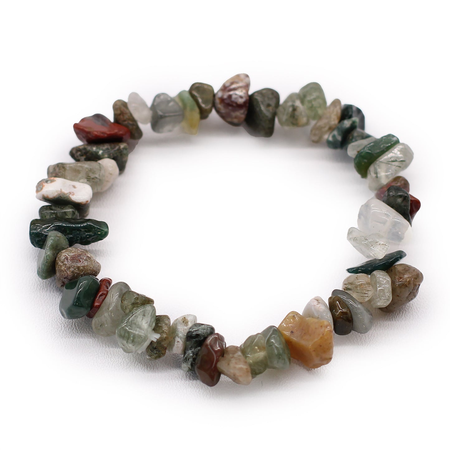 Crystal Chip Bracelet - Moss Agate