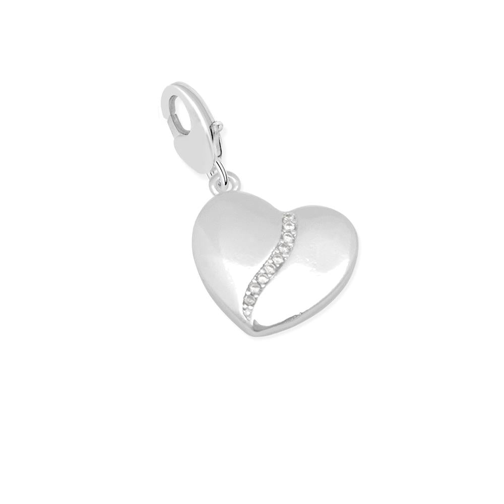 Silver Plated Charm - Double Sided Heart