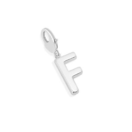 Silver Plated Charm - F