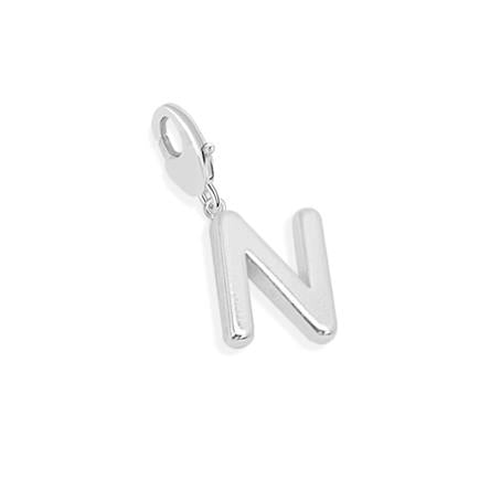 Silver Plated Charm - N