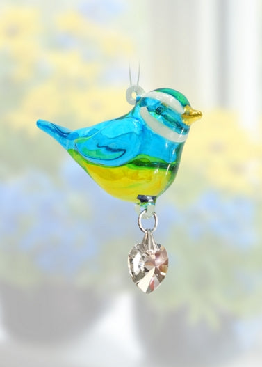 Fantasy Glass Pretty Little Bird - Blue Tit