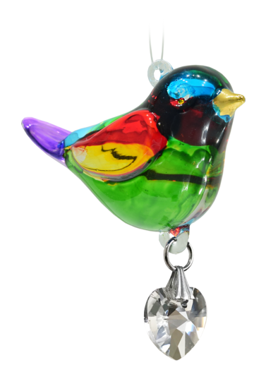 Fantasy Glass Pretty Little Bird - Rainbow