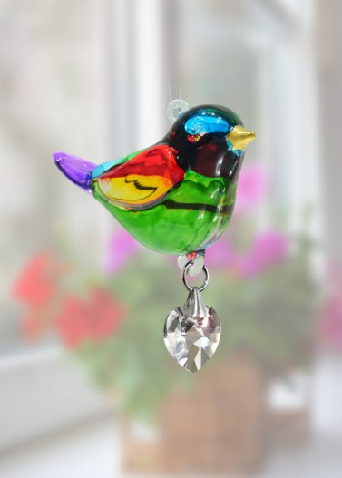 Fantasy Glass Pretty Little Bird - Rainbow