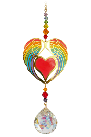 Crystal Dreams - Angel Wing Heart - Rainbow