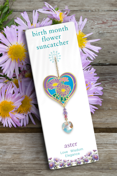 Birthmonth Flower Suncatcher - Aster - September