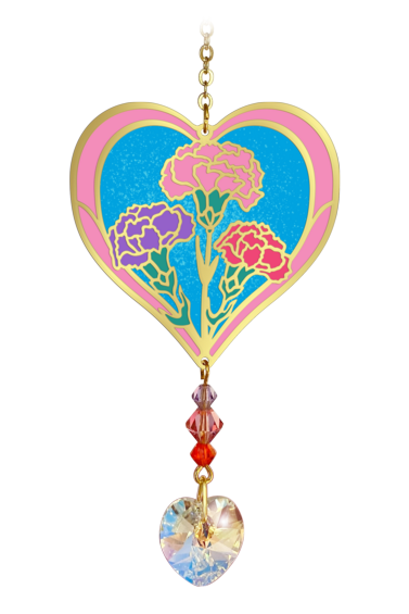 Birthmonth Flower Suncatcher - Carnation - January