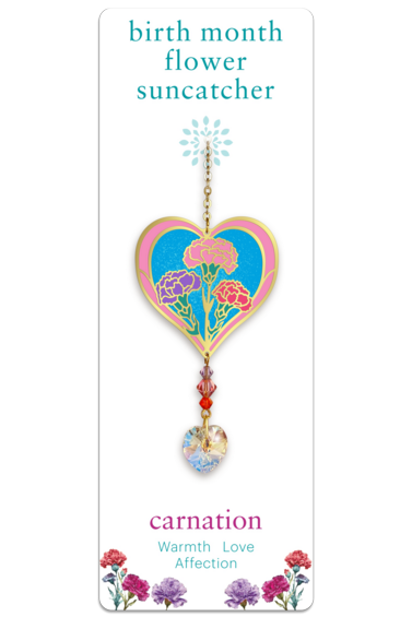 Birthmonth Flower Suncatcher - Carnation - January