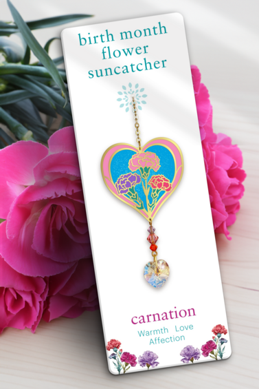 Birthmonth Flower Suncatcher - Carnation - January