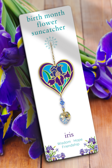 Birthmonth Flower Suncatcher - Iris - February