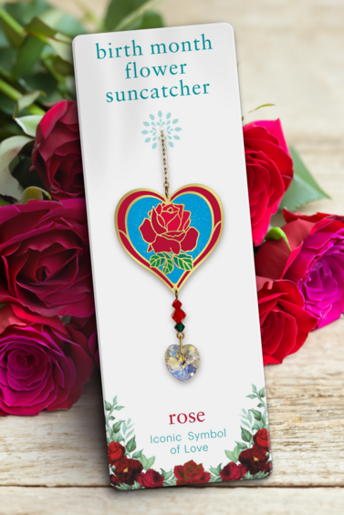 Birthmonth Flower Suncatcher - Rose - June