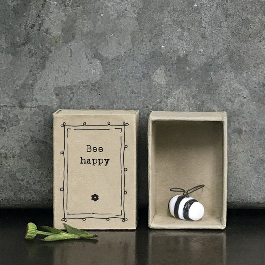 Porcelain Matchbox Bee Happy