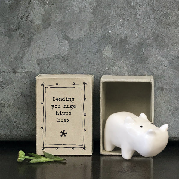 Porcelain Matchbox Hippo