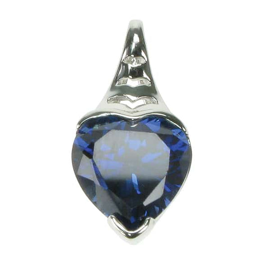 Sterling Silver Sapphire Heart Necklace