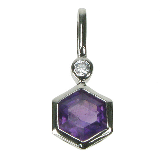 Sterling Silver Amethyst & Cubic Zirconia Necklace