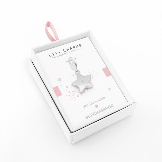 Silver Plated Charm - Double Sided Star