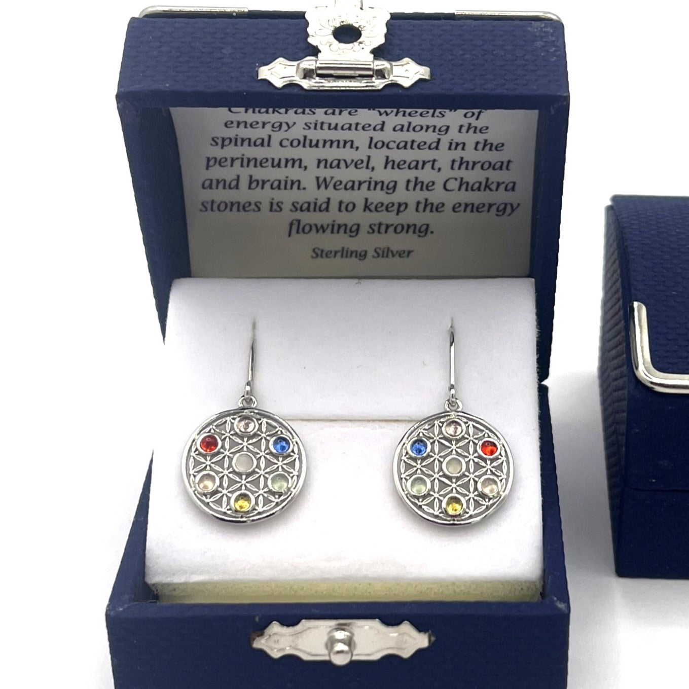 Sterling Silver Chakra Mandala Earrings