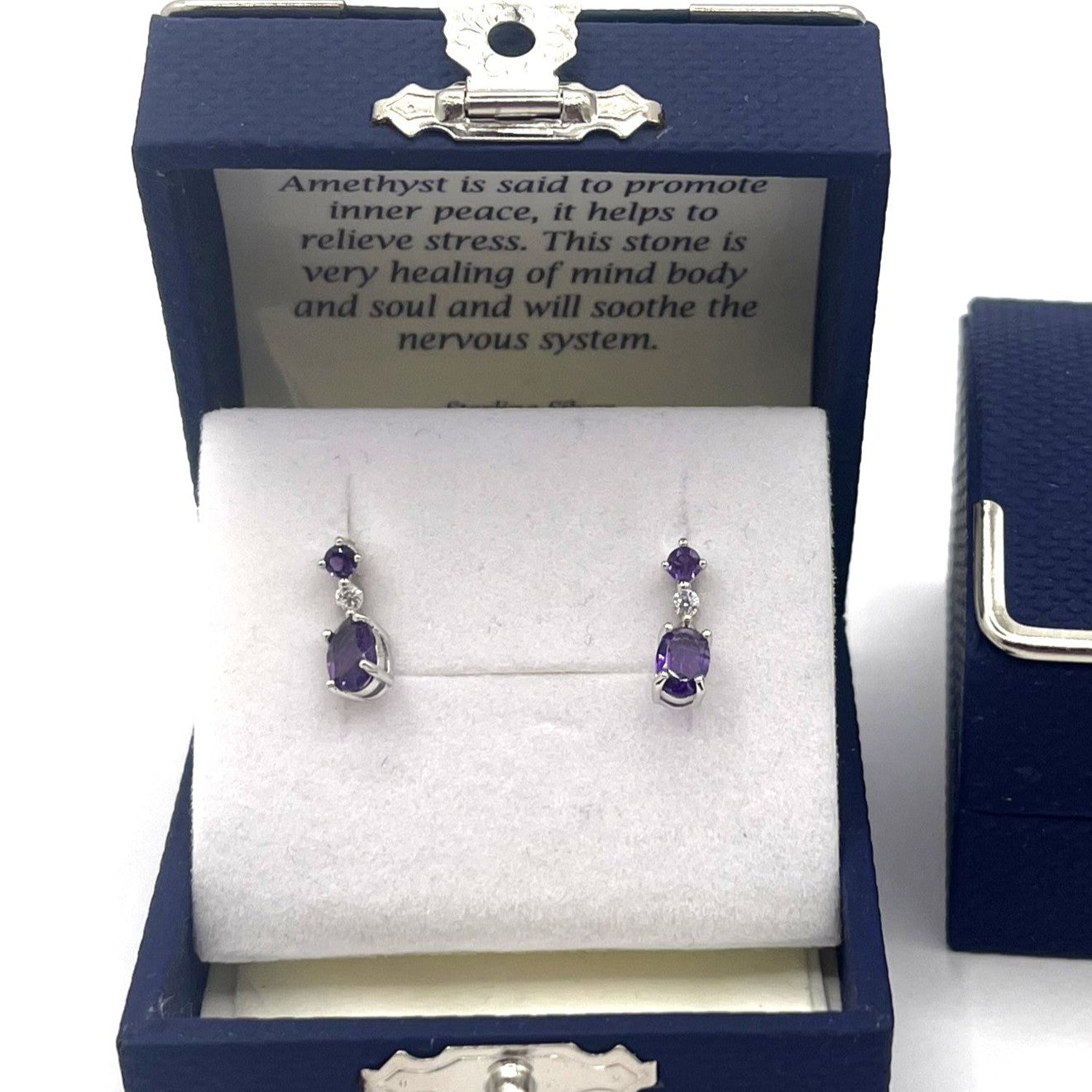 Sterling Silver Amethyst & Cubic Zirconia Earrings